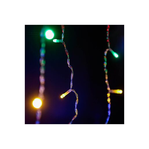DEKORTREND spojiva LED ledenica 3 x 0,4 m, 100 LED, šarena, prozirni kabel