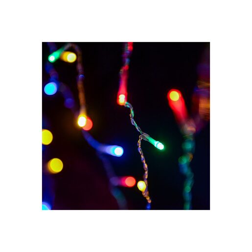 DEKORTREND spojiva LED ledenica 3 x 0,4 m, 100 LED, šarena, prozirni kabel