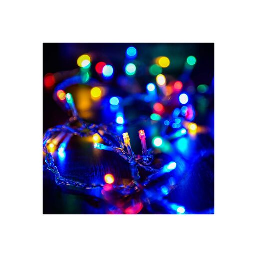 DEKORTREND spojive LED lampice 8 m, 100 LED, šarene, prozirni kabel