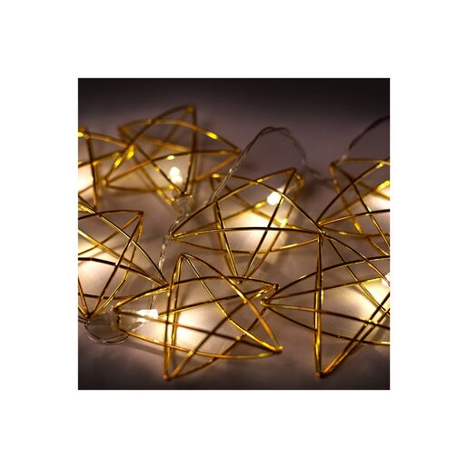 DEKORTREND LED dekorativni niz s metalnim zvjezdicama, 10 LED, na baterije