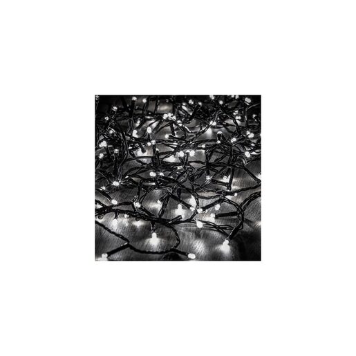 DEKORTREND spojive LED lampice 8 m, 100 LED, hladno bijele, crni kabel