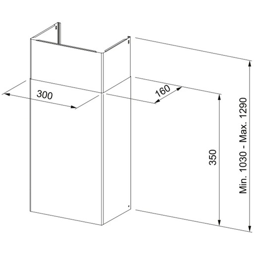 Faber Nastavak dimnjaka Kit 300x160 H990 BK