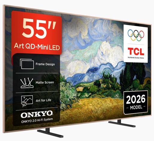 TCL 55" QD-Mini LED TV 55A400 Pro, NXTVISION, 4K, Google TV, 144Hz, ONKYO 2.0