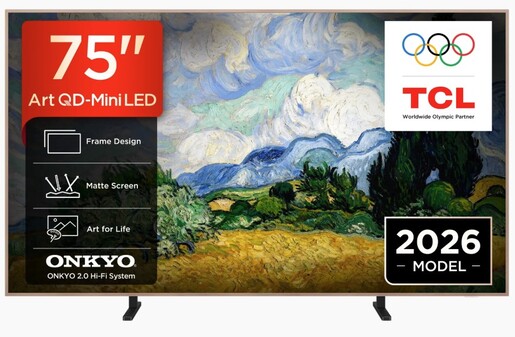 TCL 75" QD-Mini LED TV 75A400 Pro, NXTVISION, 4K, Google TV, 144Hz, ONKYO 2.0