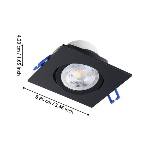 EGLO ugradbena/set 3 kom, LED, 3x4,8 W, 4000K, crna 'SALICETO'