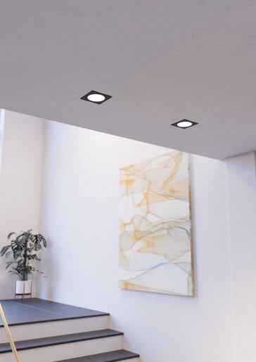 EGLO ugradbena/1, LED-CCT, 6,3 W, 119x119, crna 'FUEVA 6'