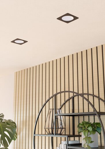 EGLO ugradbena/1, LED-CCT, 6,3 W, 119x119, crna 'FUEVA 6'