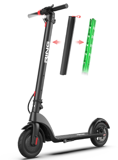 RING električni romobil RX8 crni, izmjenjiva baterija RS