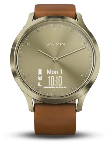 Garmin Vivomove HR Premium S/M, Zlatni sa svijetlosmeđom kožnom narukvicom, hibridni pametni sat RT