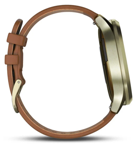 Garmin Vivomove HR Premium S/M, Zlatni sa svijetlosmeđom kožnom narukvicom, hibridni pametni sat RT