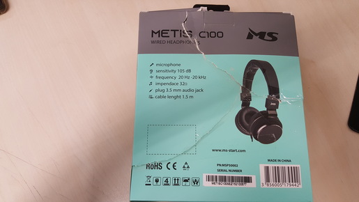 MS METIS C100, slušalice, crna RA