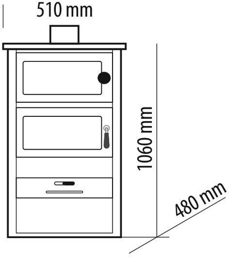 Terma kamin  Sparta 10-12 kW s pećnicom RO