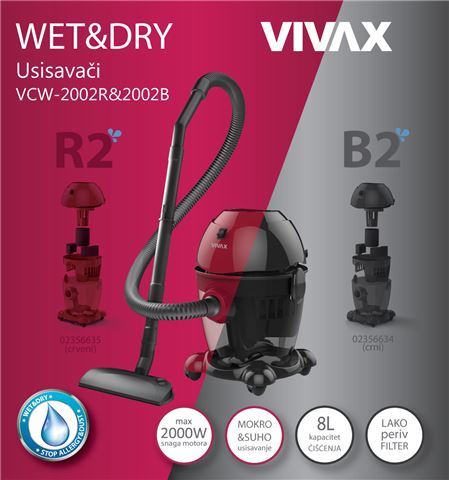 VIVAX HOME usisavač VCW-2002B B2 RS