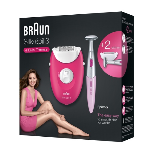 BRAUN epilator SE 3420 + bikini trimer RT