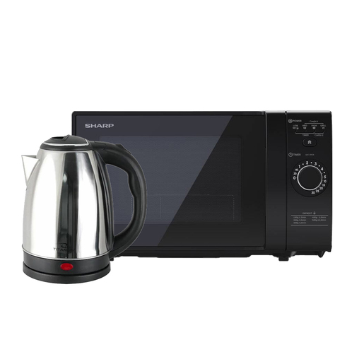 Mikrovalna pećnica SHARP YC-GG02E-B + kuhalo za vodu INOX/SILVER 1,8L  – komplet RO