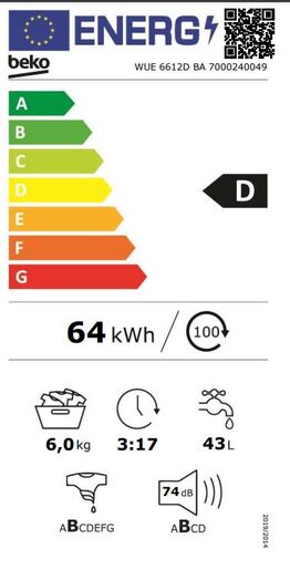 Beko perilica rublja WUE 6612D BA RA