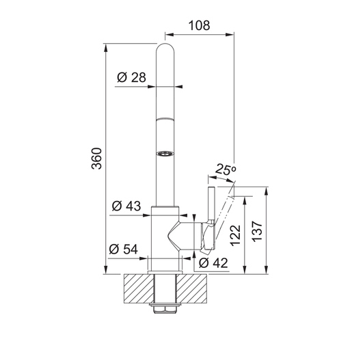 Franke Lina Doccia slavina, krom RA