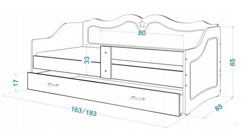 Dječji tapicirani krevet LILI EXCLUSIVE 160*80 cm - rozi RA