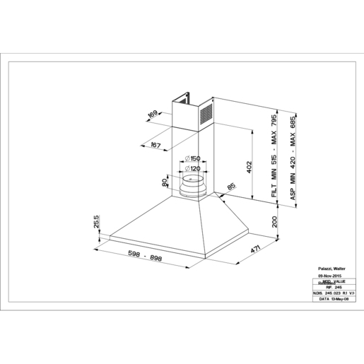 Faber napa Value PB BK A90 RO
