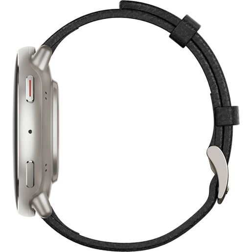 Amazfit Active 2 NFC (Round), 44 mm, crni kožni remen + crveni silikonski remen, pametni sat RA