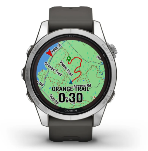 Garmin Fenix 7S PRO SOLAR, Srebrni s grafitno sivim remenom, 42mm, 010-02776-01, pametni sat RA