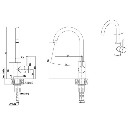 CARYSIL slavina ENIGMA, crna RA