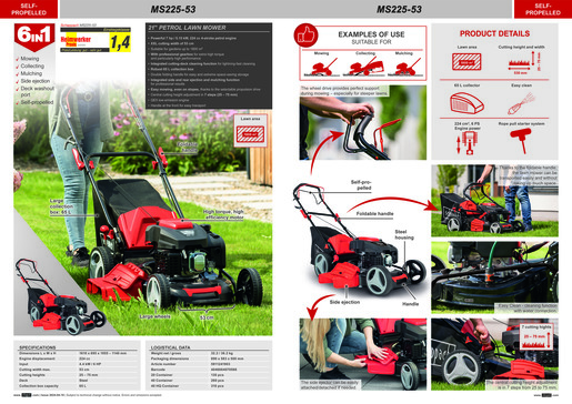 SCHEPPACH benzinska kosilica MS225-53  4,4 kW (6,0 KS) RA