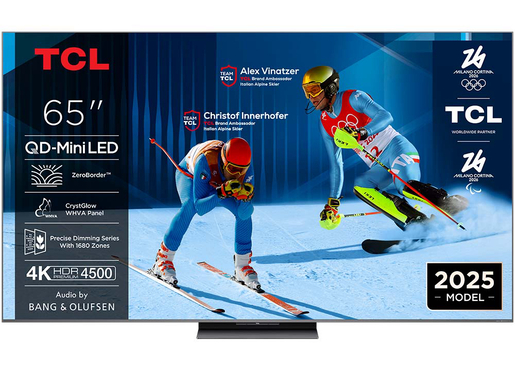 TCL 65" QD-Mini LED TV 65C8K, 4K HDR Premium 4500, Google TV, 144Hz, Audio by BANG & OLUFSEN RA