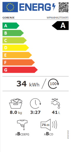 Gorenje perilica rublja WPNA84A2TSWIFI RA