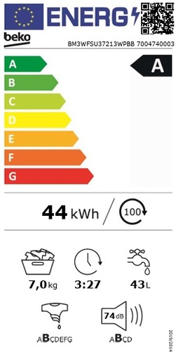 Beko perilica rublja BM3WFSU37213WPBB RA