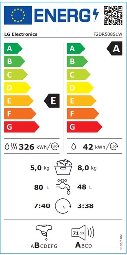 LG perilica sušilica F2DR508S1W RA