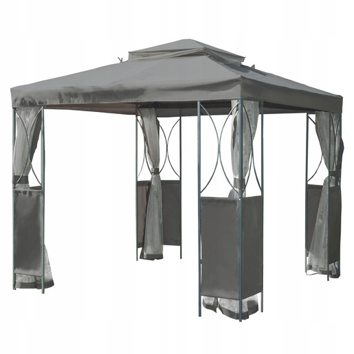 Vrtni paviljon 2,5 x 2,5 x 2,7 m sivi RA