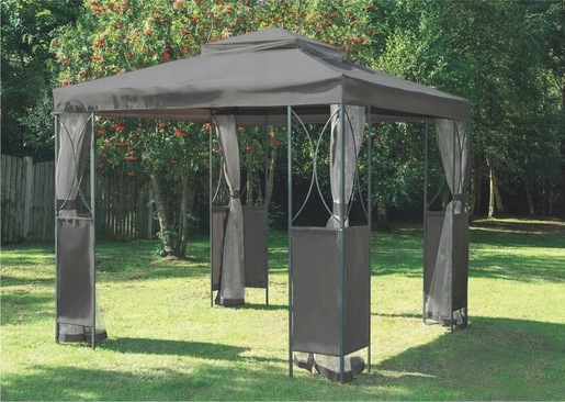 Vrtni paviljon 2,5 x 2,5 x 2,7 m sivi RA