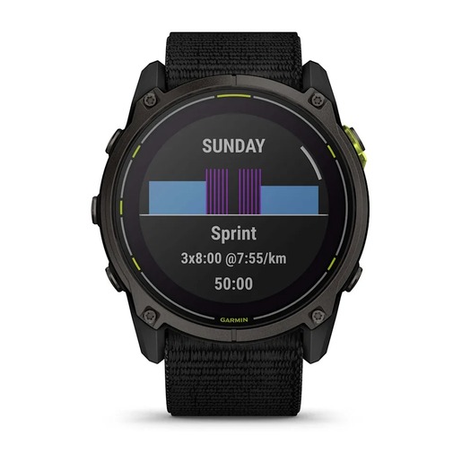 Garmin Enduro 3, Tamnosivi titanijski s DLC slojem i crnim remenom, 010-02751-01, pametni sat RA