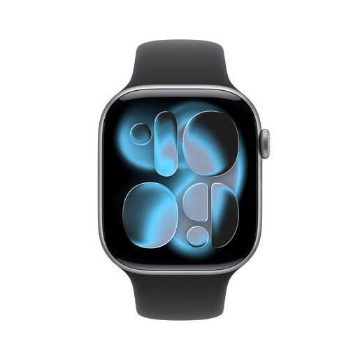 Apple Watch Series 11 GPS 42mm Space Grey Aluminium Case with Black Sport Band S/M, pametni sat RA