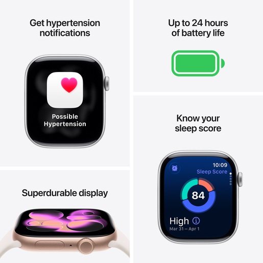 Apple Watch Series 11 GPS 42mm Space Grey Aluminium Case with Black Sport Band S/M, pametni sat RA