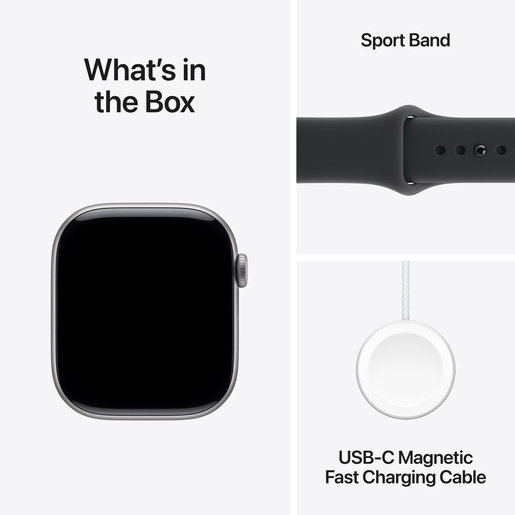 Apple Watch Series 11 GPS 42mm Space Grey Aluminium Case with Black Sport Band S/M, pametni sat RA