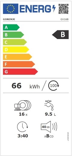 Gorenje perilica posuđa GV16B RA