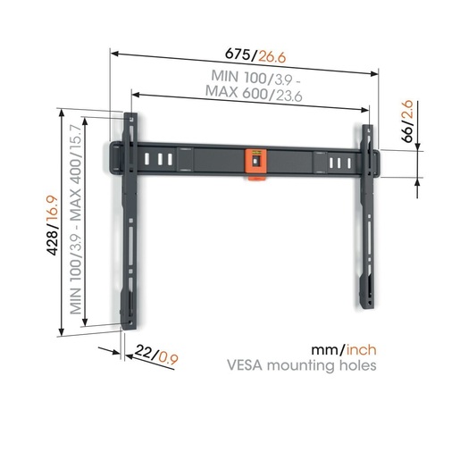 Vogel's zidni nosač, fiksni, TVM1603 (40-100"/75kg/600x400) RA