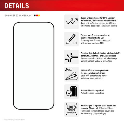 Zaštitno staklo DISPLEX Premium Glass Full Cover za iPhone 16 Pro Max RA