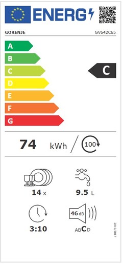 Gorenje perilica posuđa GV642C65 RA