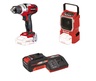 EINHELL set aku bušilica TE-CD 18 Li E + radio TE-CR 18 L + Starter set 3,0 Ah - Power X-Change