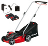 EINHELL akumulatorska kosilica GE-CM 33 Li Kit Power X-Change, sa 2 baterije 2,0 Ah Li-ion i 2 punjača (33 cm širina reza, 25 -65 mm visina reza, 30 L košara)