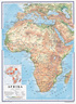 Karta Afrika, fizička 1:10 000 000