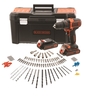 BLACK & DECKER set akumulatorska bušilica i pribor 18 V - 2 akumulatora i 120 dijelni pribor - BCK186D2KA