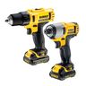 DEWALT akumulatoski set DCK211D2T DCD710 + udarni odvijač DCF815 10.8 V (2 akumulatora 2.0 Ah, brzi punjač, TSTAK kofer)