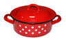 VEF lonac s poklopcem crveno/bijeli, emajliran (22cm, 2,5L)