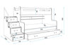 Drveni dječji krevet na kat MAX 3 s ladicom 200*120cm - bijeli