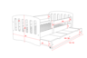Drveni dječji krevet Classic s ladicom 180*80 cm - svijetlo rozi