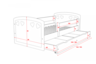 Drveni dječji krevet Julia s ladicom 180*80 cm - rozi